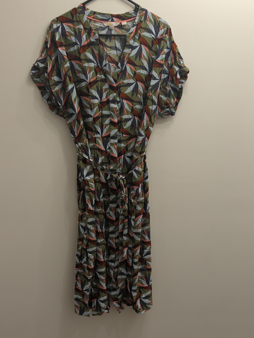 Boden Women's Short-Sleeve Shirtdress with Tropical Print (US 20/22)